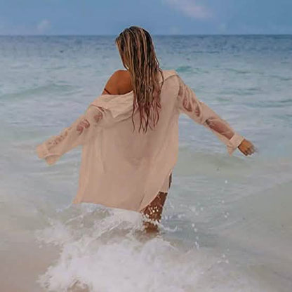 Women's Long Sleeve Beach Shirt Blouse