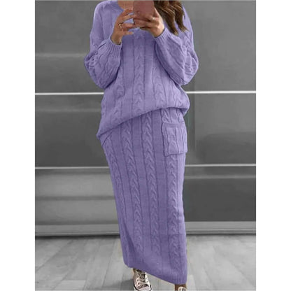 Women's Pocket Knitted Patchwork Solid Casual Long Sleeve Loose Sweater