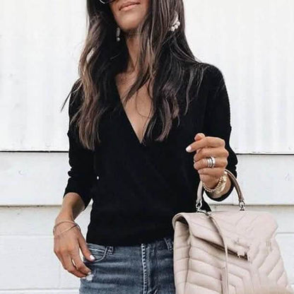 Women's Pullover Solid Colored Basic Long Sleeve Loose Short Sweater Cardigans