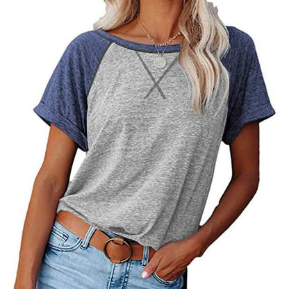 Women's Short Sleeve Raglan Crewneck T Shirts