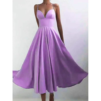 Women's Sleeveless Solid Color Open Back Maxi Dress
