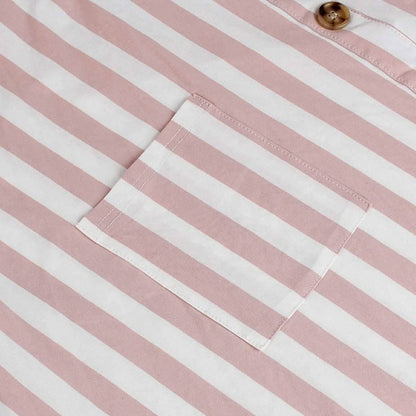 Womens Stripe Short Sleeve Wrap V Neck Button Front Tie Belted Dress