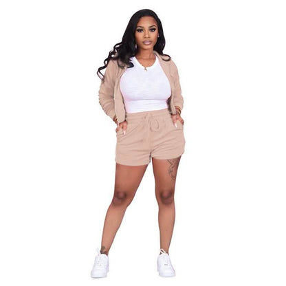 Women's Tracksuits Casual Sportswear Neon Two-Piece Short Sets