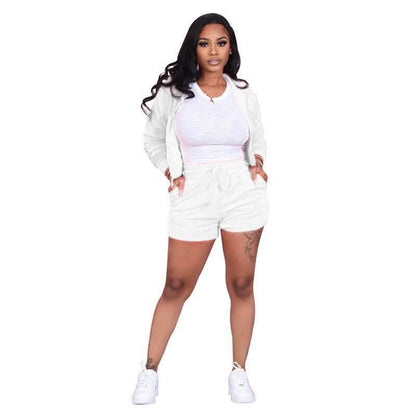 Women's Tracksuits Casual Sportswear Neon Two-Piece Short Sets