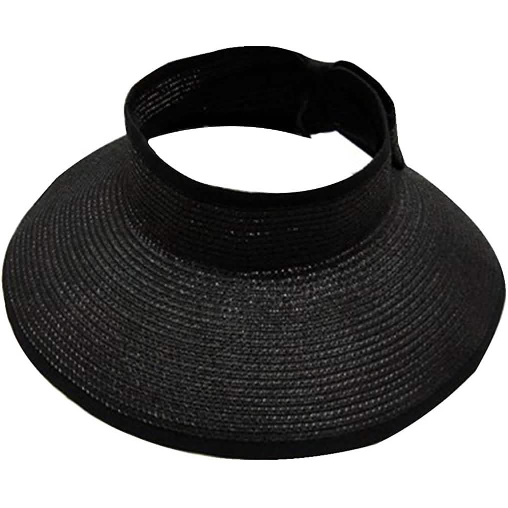 Women's Wide Brim Roll-up Straw Sun Hat Sun Visor